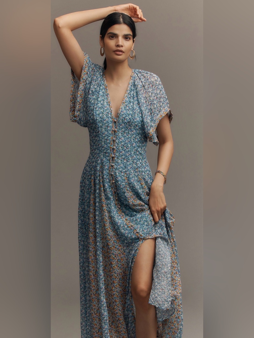 Maeve Blue Floral Maxi Dress